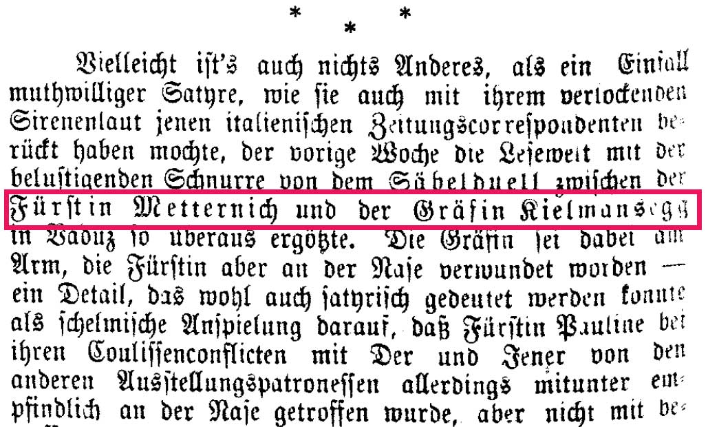 Screenshot of the second Viennese newspaper I found with a denial of the duel story.