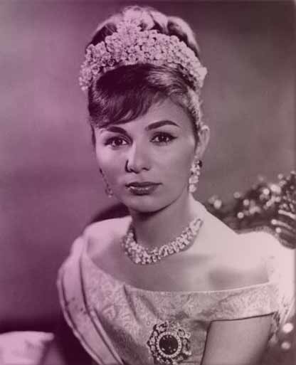 Empress Farah in the late 1950s. She's wearing her Noor-ul-Ain tiara.