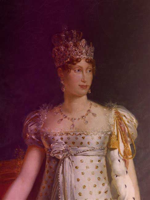 Marie Louise's ruby diadem, as seen in a painting of the empress made before the set was broken up.